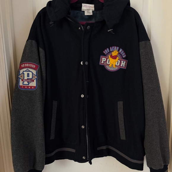 Disney Other - Disney Winnie the Pooh Varsity Jacket with hood XXL